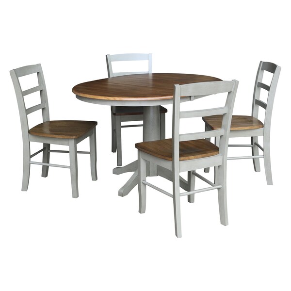 International Concepts 36 in. Round Extension Dining table with 4 chairs K41-36RXT-27B-C2-4 - main